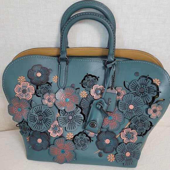 COACH DAKOTAH SATCHEL TEA ROSE in TURQUOISE - Picture 1 of 14